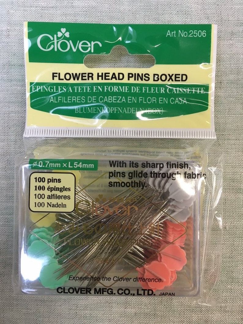 Flat Flower Shaped 2 Straight Pins by Clover Sewing & - Etsy