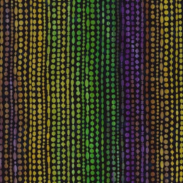 Batik Fabric- Bead Stripes by Lunn Studios from Artisan Batiks: Mardi Gras Collection for Robert Kaufman- You Choose the Cut