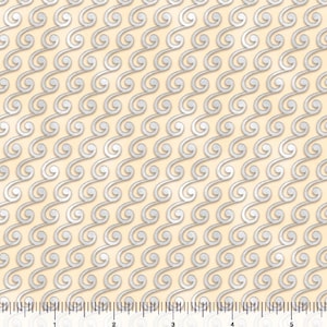 Może przedstawiać: Bezszwowy wzór srebrnych zwojów na jasnobeżowym tle. Zwoje są ułożone w diagonalny wzór.