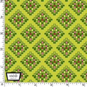 Mosaic Motif in Grass Green from Culture Club Collection by Michael Miller - Choose Your Cut- 100% Quilt Shop Quality Cotton