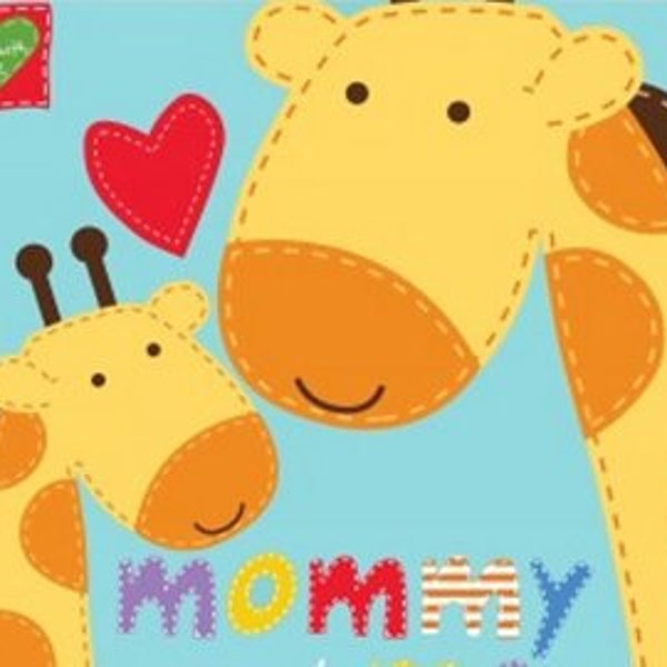 Huggable & Loveable "Mommy and Me" Giraffe Soft Book Panel by Sandra Magsamen from Studio E 3363