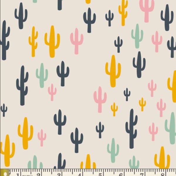 Fat Quarter (18"x22") ONLY - Cacti Field Fun from Art Gallery's Morning Walk Collection