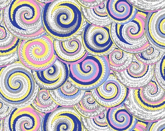 Cestas rizadas en contraste de la colección Kaffe Fassett Collective Stash de Free Spirit Fabric. Tejido 100% algodón.