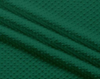Tecido Minky macio e aconchegante com estampa de covinhas em tom esmeralda da EZ Fabrics - Você escolhe o corte.
