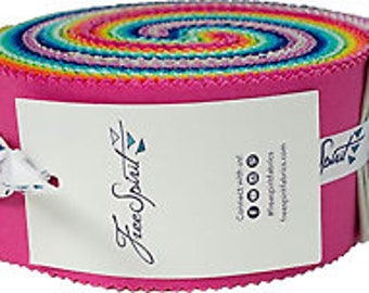 TULA PINK Jelly Roll - Designer Essentials Tula Pink Solids - Design Roll from FreeSpirit - 40 2.5"x44" strips (2.8 yards)