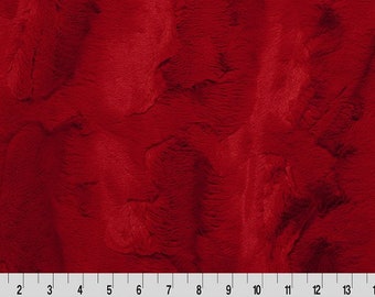 Minky - Luxe Cuddle® Mirage EXTRA WIDE 80" in Cardinal Red Furry Fabric from Shannon Fabrics