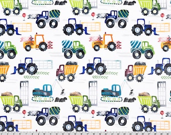 Tractor Haul Digital Cuddle® Multi Smooth Minky from Shannon Fabric - 2mm pile