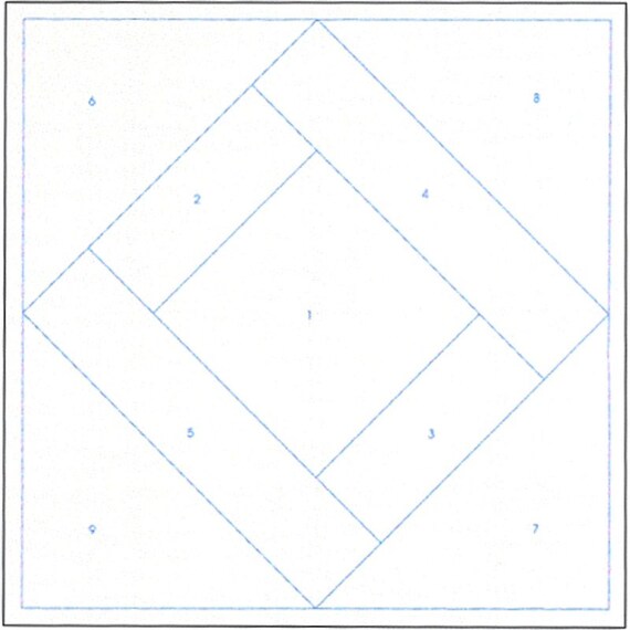 Sew by Number Pattern Printed BATTING Quilt as You Go Square in a Square  From June Tailor Finished Size Approx 40x50 