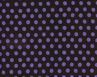 Kaffe Fassett Fabric- 3/8" Spot Dots in Black and Purple From Kaffe Fassett Collective Classics Collection by FreeSpirit Fabric