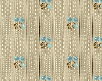 Lattice Posy in Walnut from Sienna Collection by Andover Fabric- 100% Cotton- You Choose the Cut