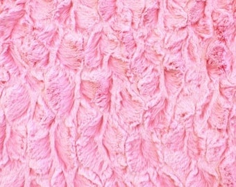 Fat Half ONLY 30" X 36" Frosted Bella Snuggle® in Carnation Pink Furry MINKY Collection