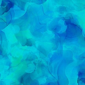 Puede incluir: Diseño abstracto de acuarela en tonos azules y turquesas. La imagen presenta un patrón continuo de colores fluidos y mezclados, creando un efecto visual dinámico y fluido. El diseño evoca una sensación de profundidad y movimiento, con bordes suaves y capas translúcidas.