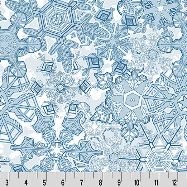 McKay Manor Crystalline Digital Cuddle® Blue Smooth Minky from Shannon Fabric - 2mm pile