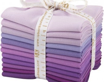 Kona Cotton Lavender Fields Purple FAT QUARTER Bundle From Robert Kaufman- 12 Fabrics Total