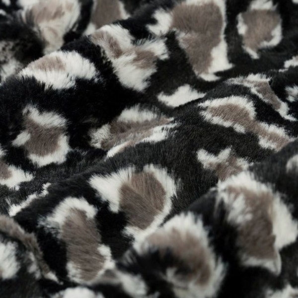 MINKY- Luxe Cuddle Leopard in Black From Shannon Fabrics- You Choose Cut