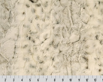 Luxe Cuddle® Frost in Lynx Natural & Taupe Plush and Furry MINKY From Shannon Fabrics 10mm Pile