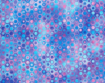 Hexagons in Hydrangea from the Phantasma Collection by Robert Kaufman - 100% Cotton