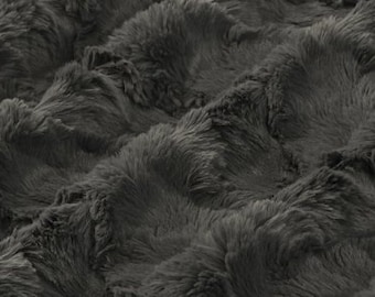 Luxe Cuddle® Glacier in Ash Gray High Pile Furry Fabric MINKY from Shannon Fabric- 15mm