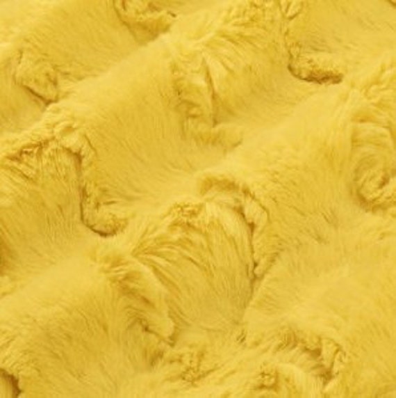 Luxe Cuddle® Glacier in Buttercup Yellow High Pile Furry Fabric MINKY From  Shannon Fabric 15mm 