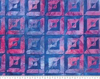 Square in a Square in Pearl Blue from Quilt Inspired: Borders Collection by Banyan Batiks for Northcott Fabrics - 100% Cotton