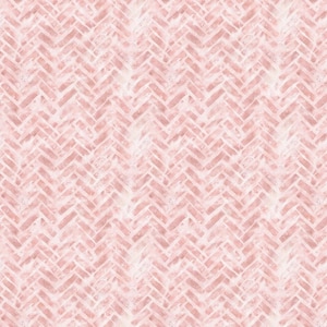 May include: A repeating pattern featuring a light pink herringbone design. The texture appears to have a soft, watercolor-like finish with varying shades of muted pink and white, creating a subtle, layered effect across the entire surface.
