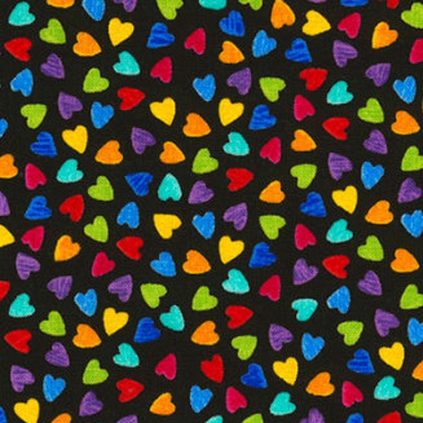 Mini Hearts from Timeless Treasures Fabric's Crayon Party Collection