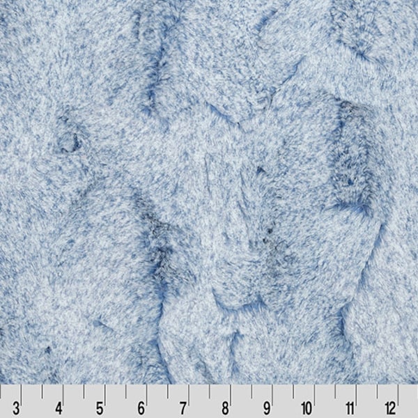 MINKY PLUSH FUR- Luxe Cuddle® Heather in Stonewash Blue From Shannon Fabrics 10mm Pile- Minky by the Yard