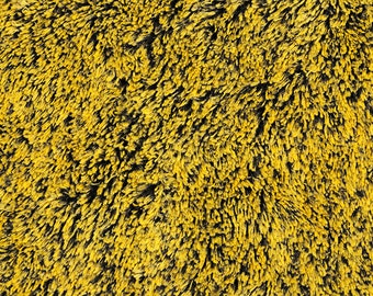 Luxe Cuddle® Frosted Shaggy in Sun Yellow & Black Thick Furry Fabric from Shannon Fabrics - 30mm pile