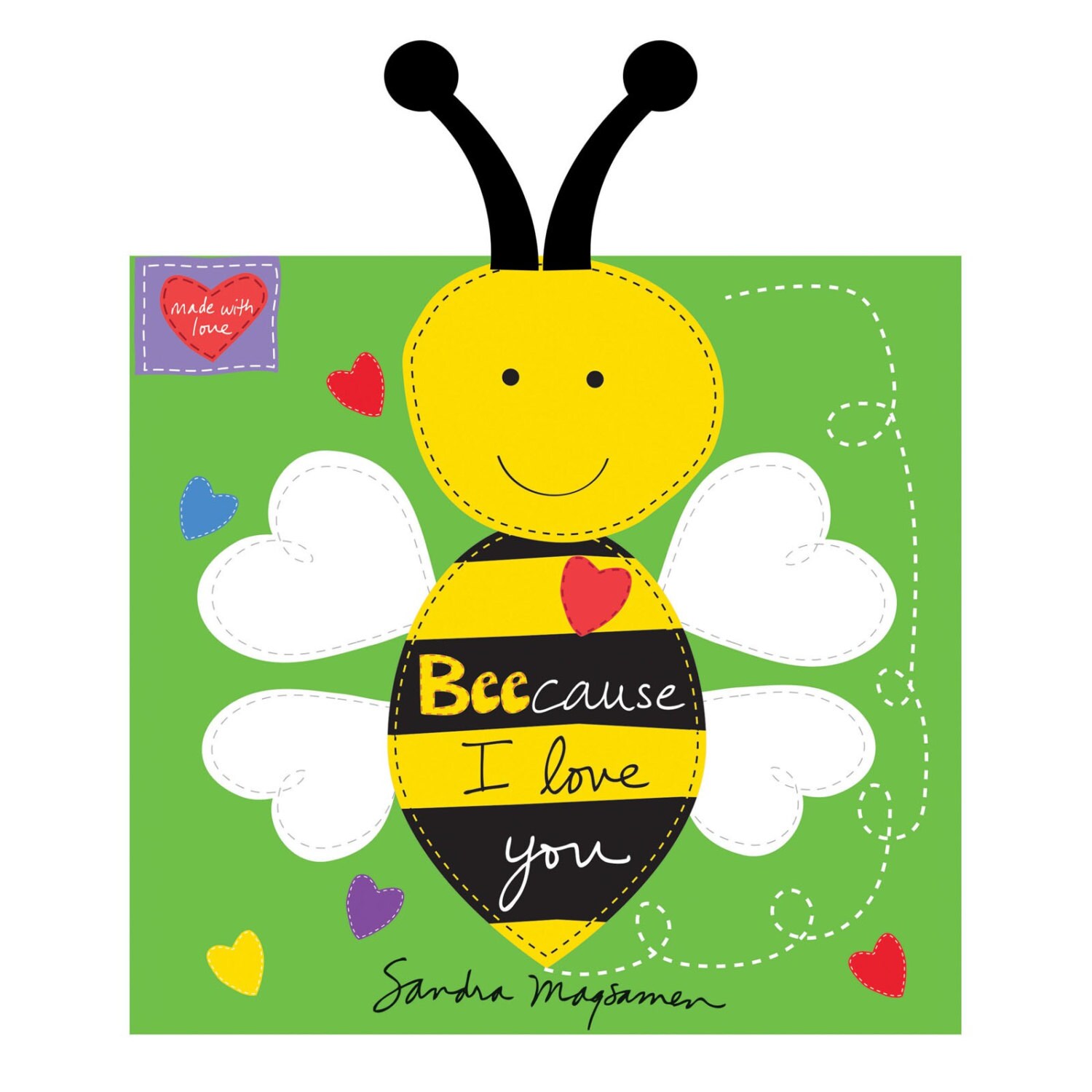 Huggable Loveable Bee cause I Love You Children's Book Panel Fabric 1 Yd #3360P 