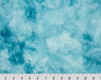 Luxury Plush Minky- Luxe Cuddle® Galaxy in Aqua Sea from Shannon Fabric's Plush Fur Minky Collection- 10mm Pile