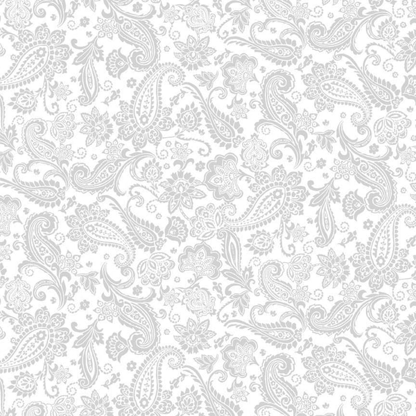 Paisley in White from Whiteout Collection Timeless Treasures - 100% Cotton