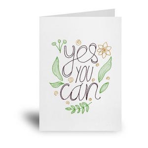 Maschinenstickerei Yes You Can aus der Nifty Notes Kartensammlung, CD von OESD - 10 Designs