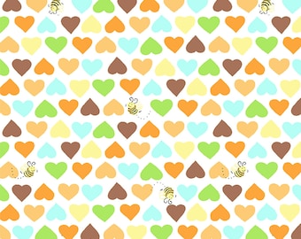 Harten en bijen in lichtgoud van Susybee Basics for Clothworks