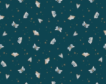 Papillons de nuit en bleu marine de Camp Woodland Collection par Riley Blake - You Choose the Cut - 100% Cotton Fabric