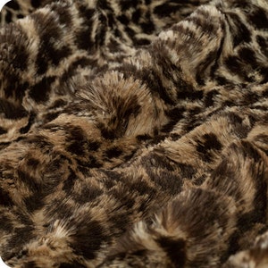 Luxe Cuddle Cheetah in Chocolate Brown MINKY Fur Fabric From Shannon Fabrics 10mm Pile- Yardage