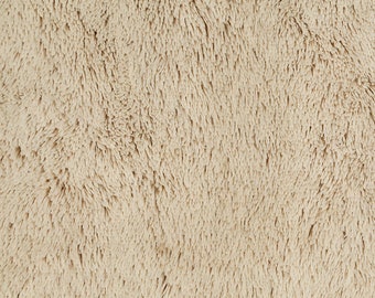 Luxe Cuddle® Frosted Shaggy in Sand Thick Furry Fabric From Shannon Fabrics 25mm pile