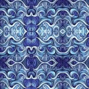 Geo Medallion in Blue from the Endless Blues Collection by ©Morris Creative Group for QT Fabrics - 100% Cotton