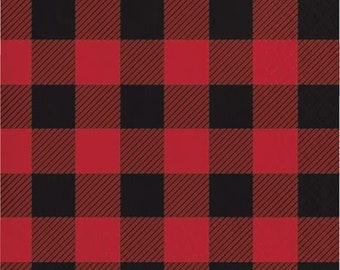 Buffalo Plaid in Red from Reindeer Lodge by Camelot Fabric - 100% Quilt Shop Quality Cotton