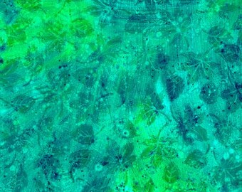 Stucco Leaf Blender in Turquoise from the Flourish Collection by Quilting Treasures Fabrics - 100% Cotton