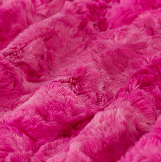 Low priced fake fur fabric by the meter, long hair, magenta - YF360TT  Magenta