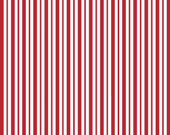 Mini Awning Stripe Red From Kimberbell Basics Collection for Maywood Studio - 100% Cotton