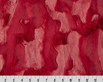 LIMITED EDITION - Luxe Cuddle Hide in Crimson MINKY Fabric From Shannon Fabrics