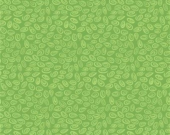 Swirls in Grass Green by Susybee Basics for Clothworks