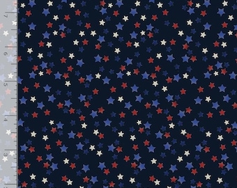 Patriotic Mini Stars in Blue from Land of the Free Collection by Timeless Treasures- 100% Quilt Shop Cotton Fabric