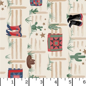 Western Fence in Cream from Quilting Cowgirls Collection by Maywood Studio - 100% Cotton Fabric