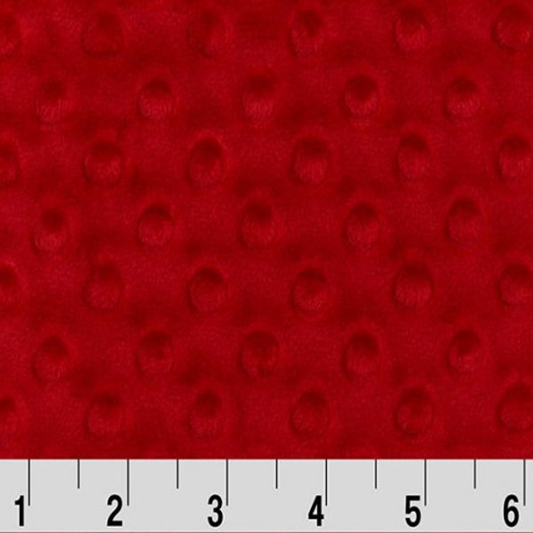 Red Scarlet Dimple Minky From Shannon Fabrics 3mm Pile- Choose Your Cut