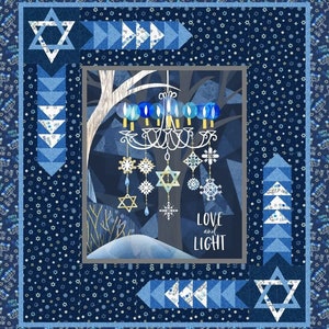 Festival of Lights QUILT KIT featuring Love and Light Collection by QT Fabrics - 70" x 77" - 100% Cotton