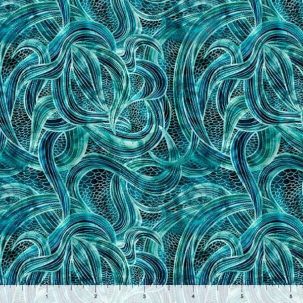 Blue Swirl Fabric - Etsy