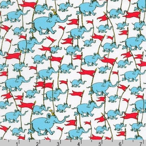 Horton der Elefant in Weiß aus der Dr. Seuss Fabric Kollektion von Robert Kaufman- Du bestimmst den Schnitt