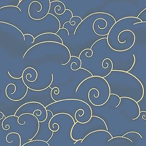 Sea of Clouds in Navy from the Sky Adventures Collection by Paintbrush Studios - 100% Cotton Fabric